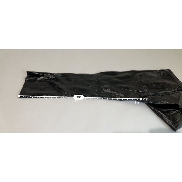 J Brand Patent Lamb Leather Straight Leg Jeans in Black - Picture 7 of 9